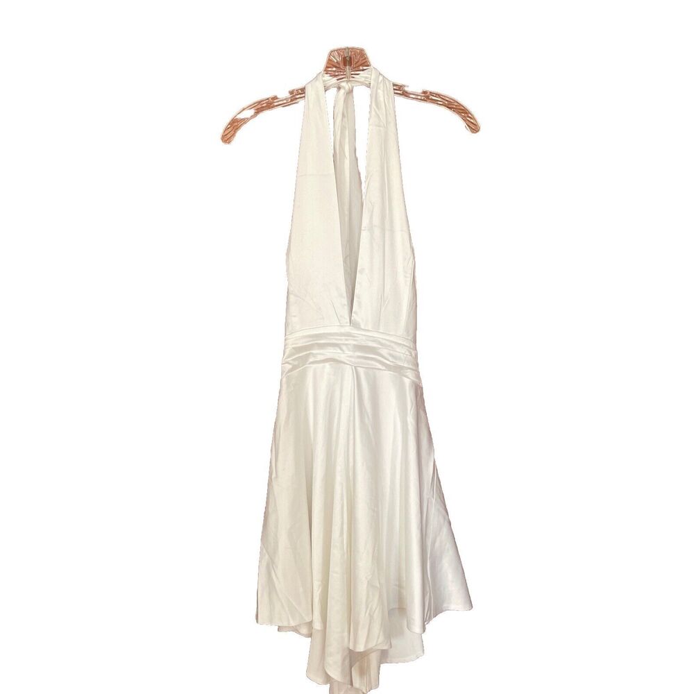 LuFeng Womens Large Plunging V Neck White Classic Dress Cocktail Wedding Monroe